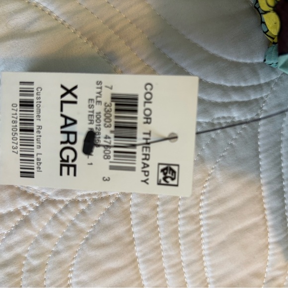 INC International Concepts Yellow and Green Floral Top - Picture 7 of 8